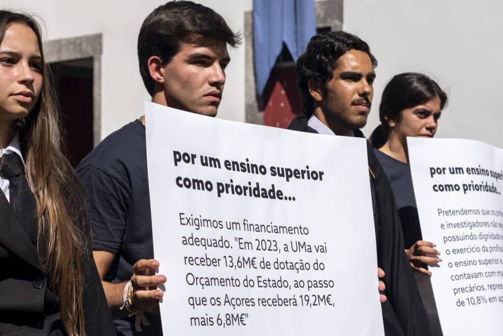 Manifestação promovida pela ACADÉMICA DA MADEIRA em maio de 2023.