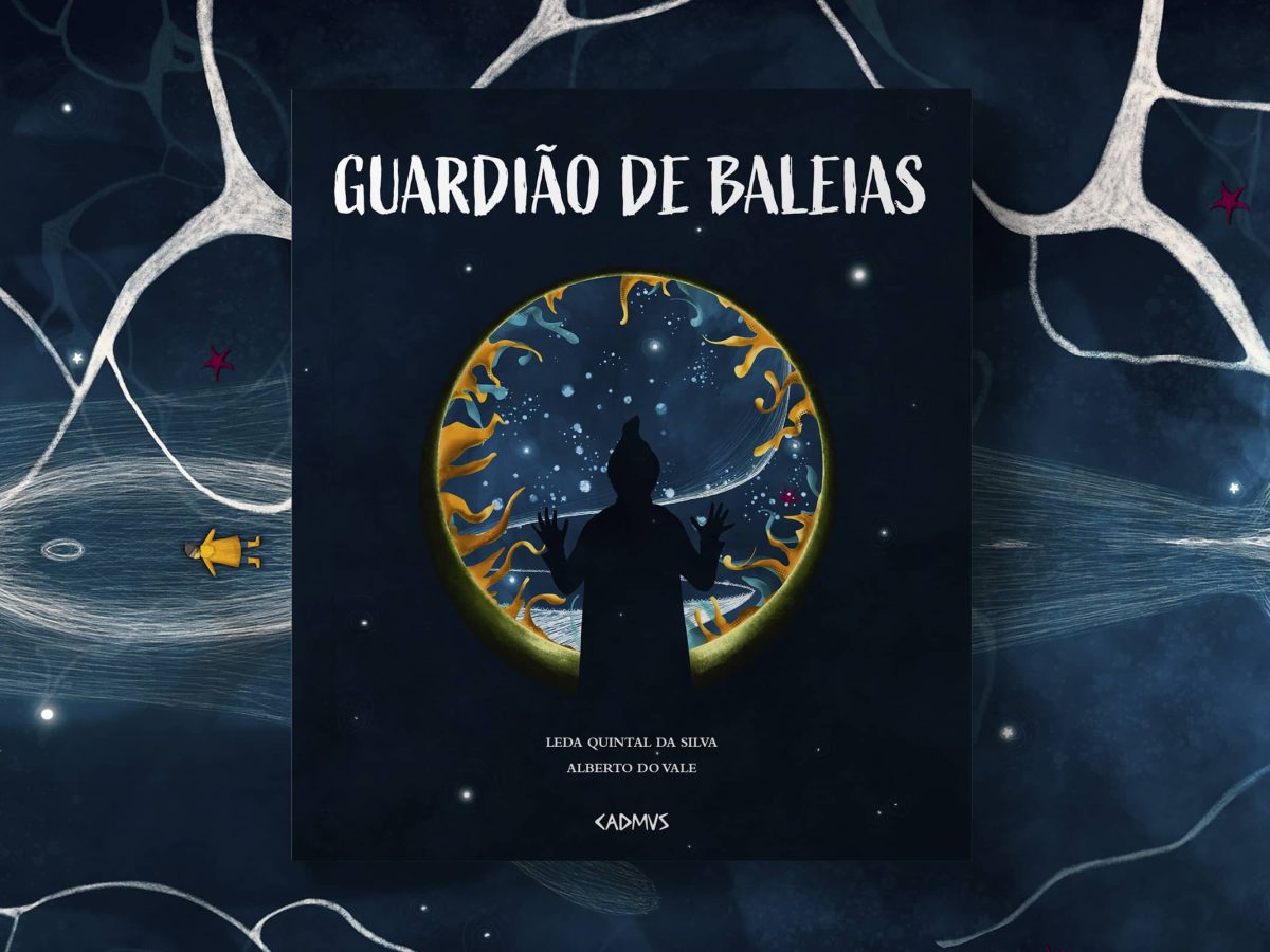 GUARDIÃO DE BALEIAS tem a autoria da contadora de histórias Leda Pestana e do ilustrador Alberto do Vale, editada pela CADMUS, uma das editoras da ACADÉMICA DA MADEIRA.