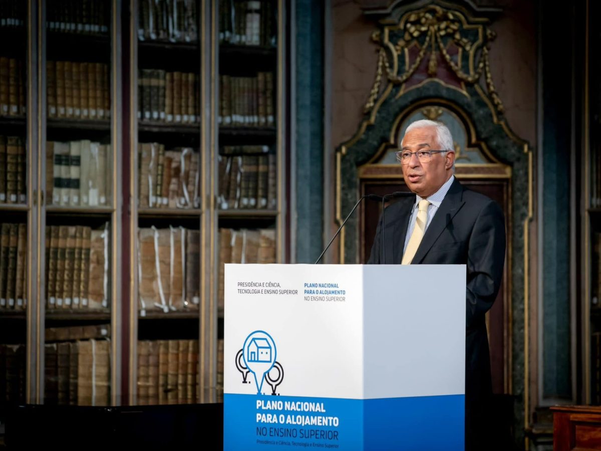 António Costa na cerimónia de assinatura dos contratos de financiamento do Plano Nacional para o Alojamento no Ensino Superior (PNAES), no dia 15 de setembro de 2022, na Academia das Ciências de Lisboa.
